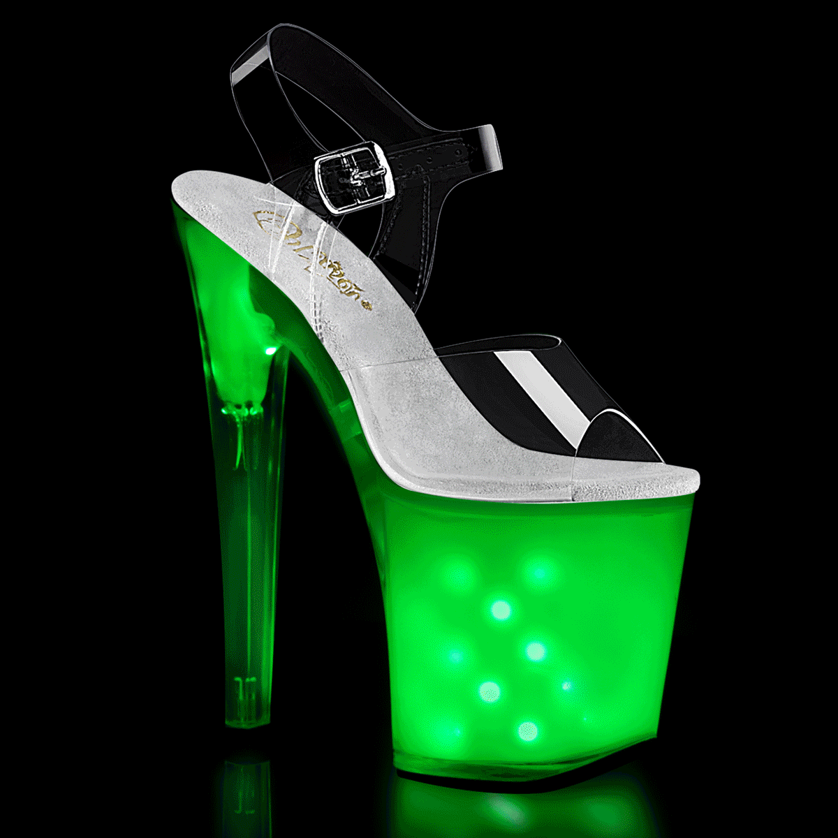 Pleasers Illuminator-808 - Clr/White Glow