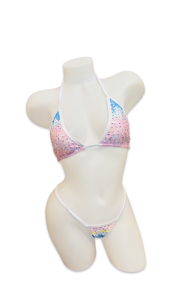 Rhinestone Bikini Design Pink/Blue