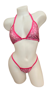 Rhinestone Bikini Design Hot Pink