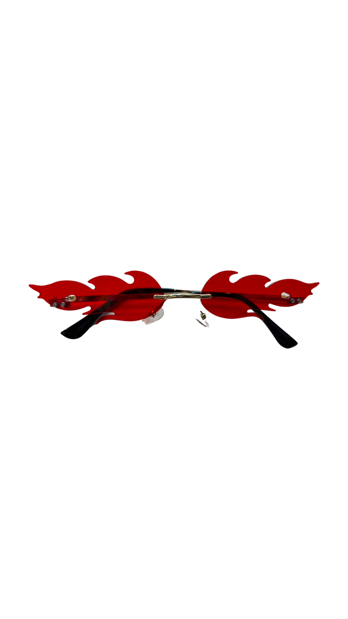 Flame Cutout Sunglasses Red
