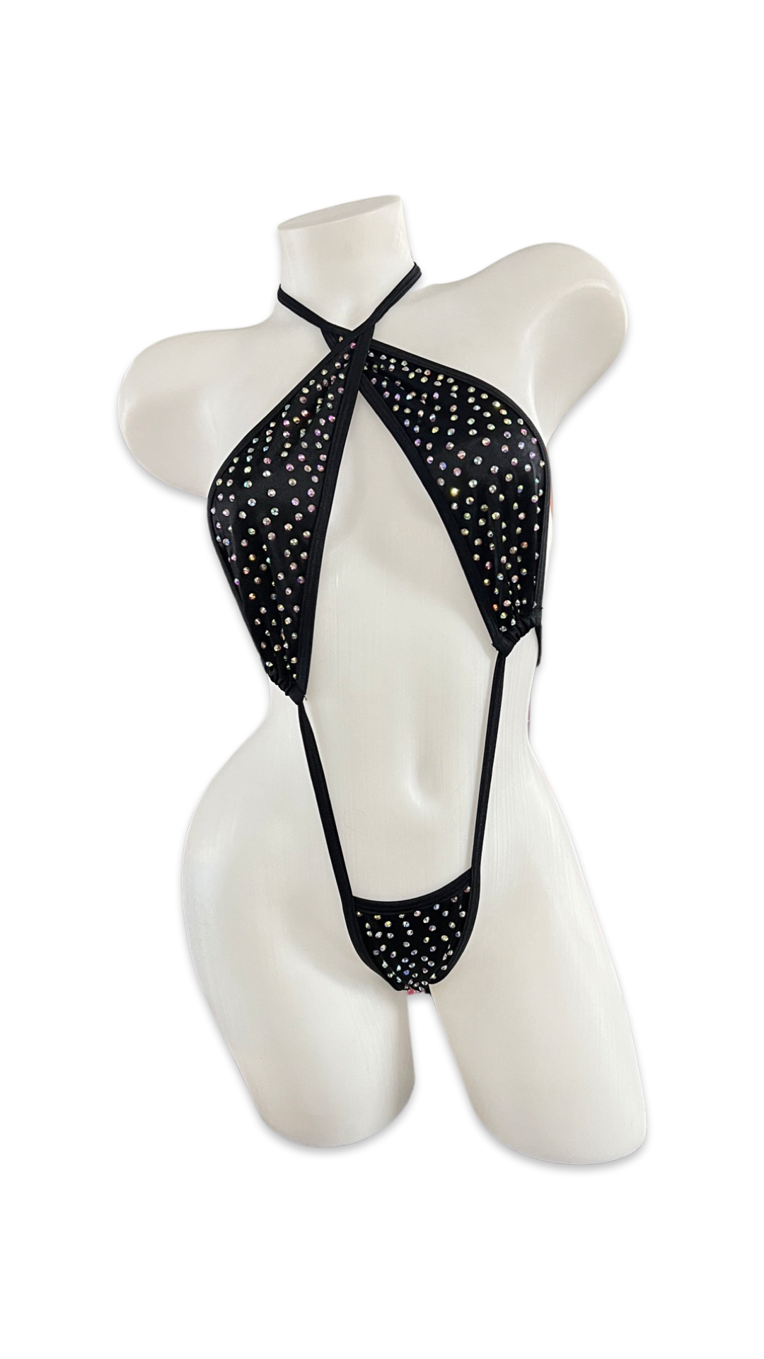 Rhinestone Sling Shot Black