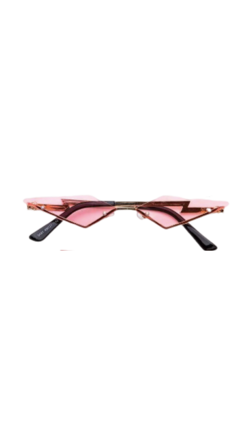 Rimless Diamond Sunglasses - Pink