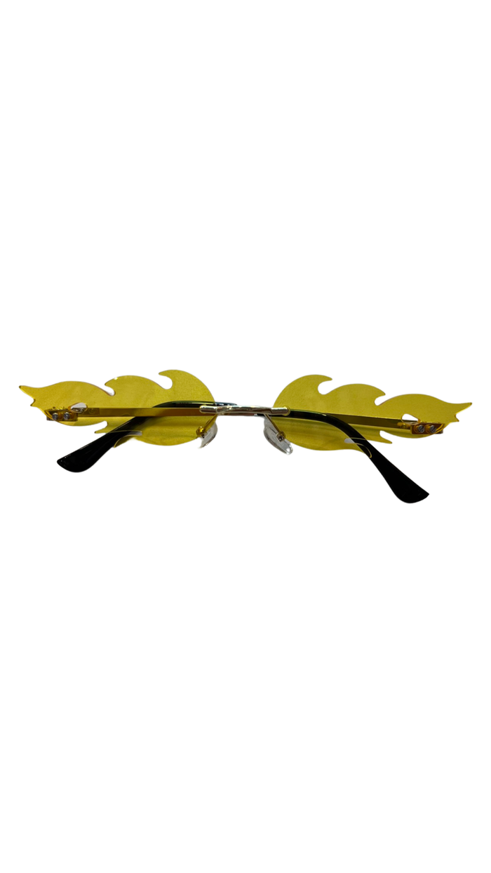 Flame Cutout Sunglasses Yellow