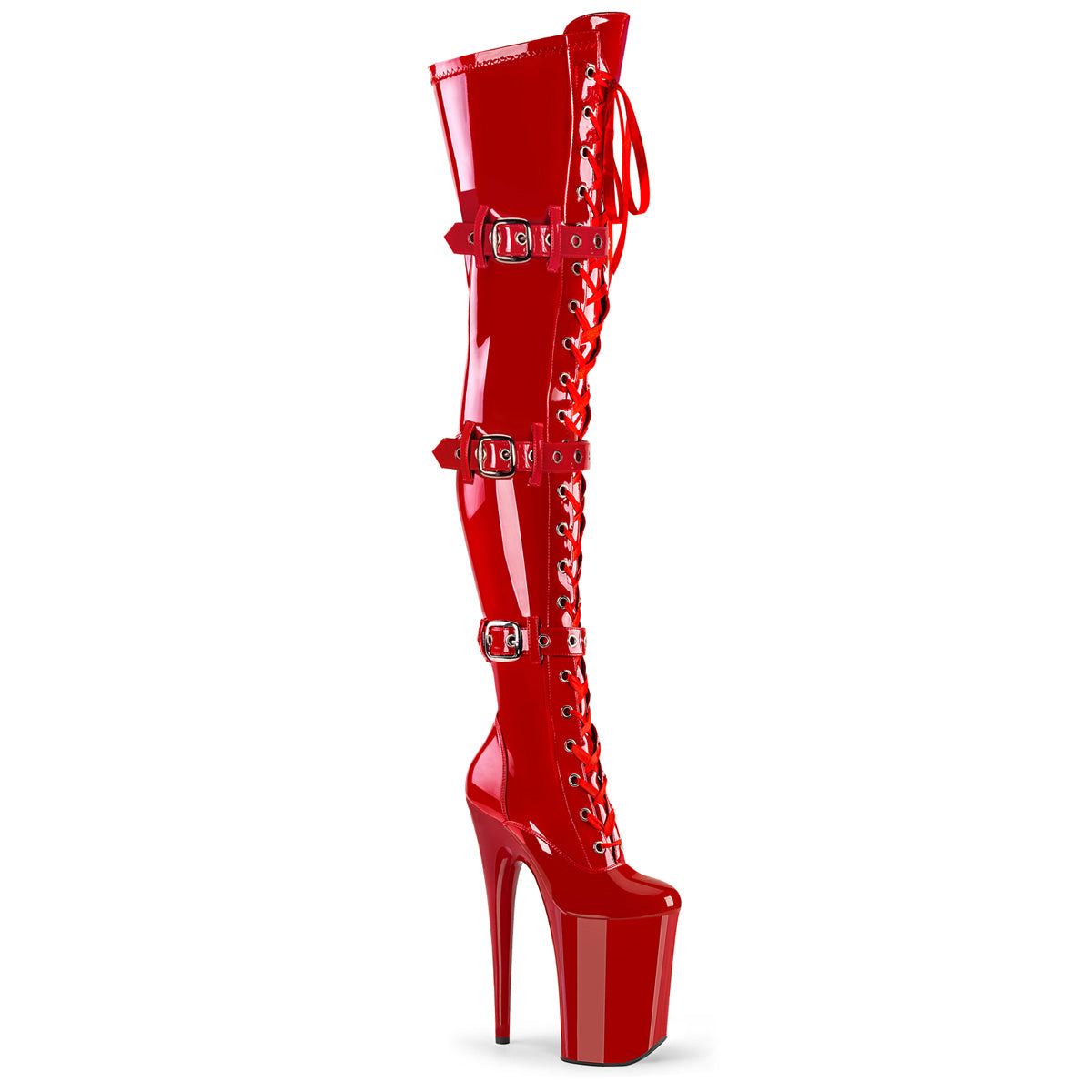 Pleasers Infinity-3028 - Red Str Pat/Red
