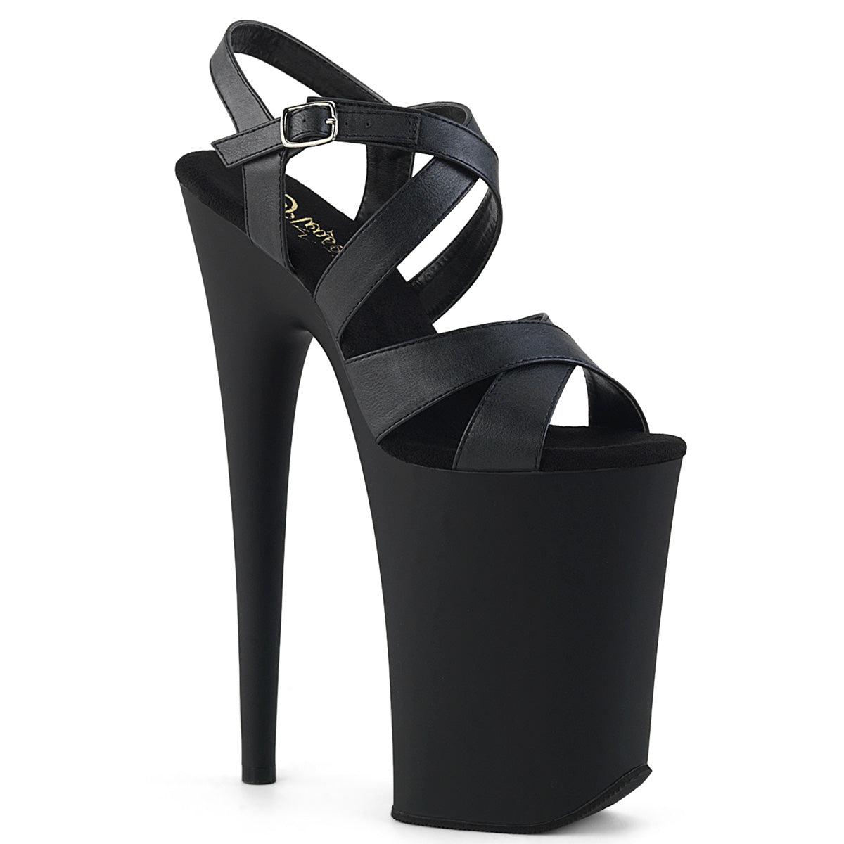 Pleasers Infinity-997 - Blk Faux Leather/Blk Matte