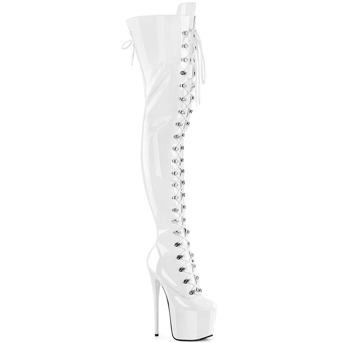 Pleasers Jubilant-4012 - Wht Str. Pat