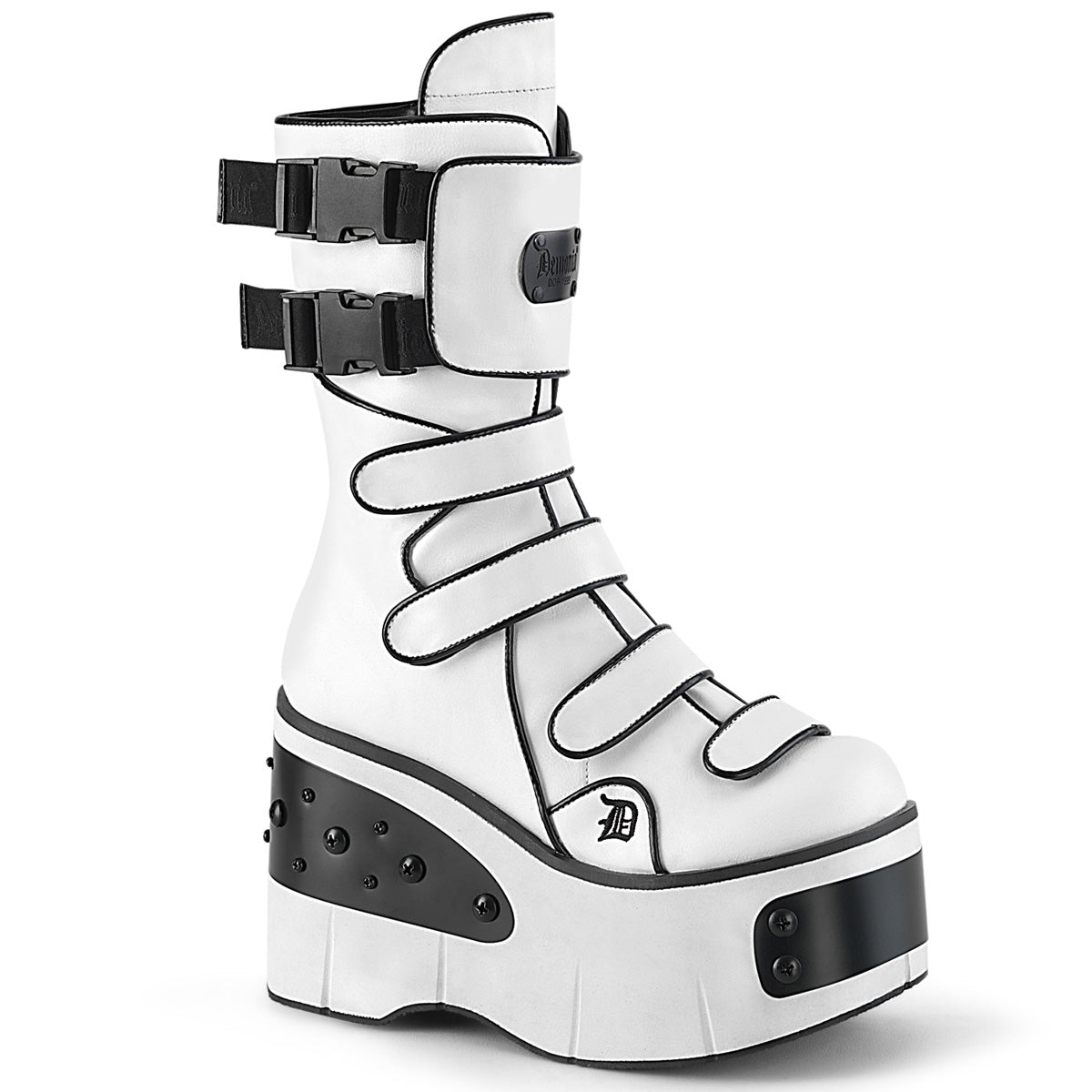 Demonia Kera-108 - Wht Vegan Leather