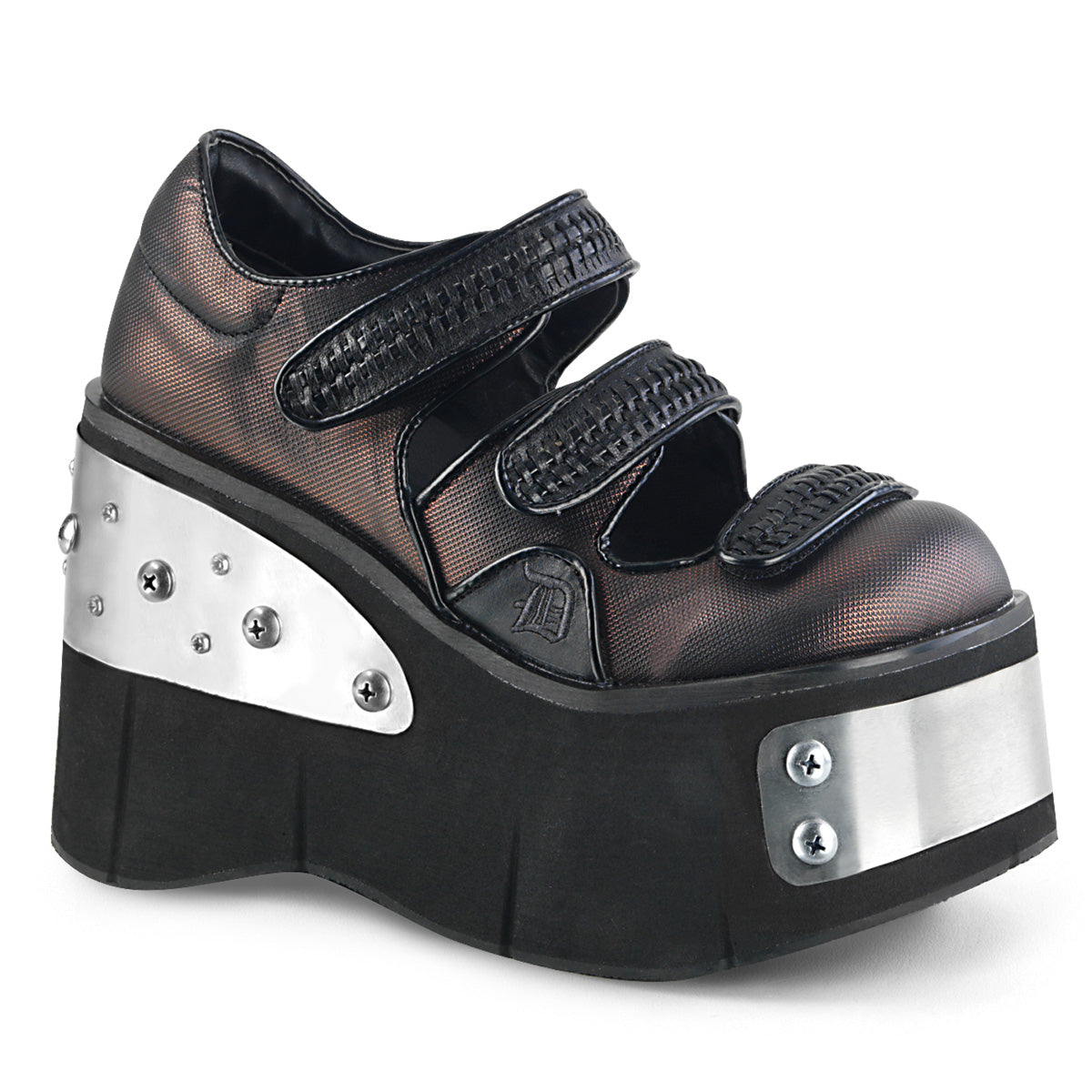 Demonia Kera-13 - Blk-Pewter Vegan Leather
