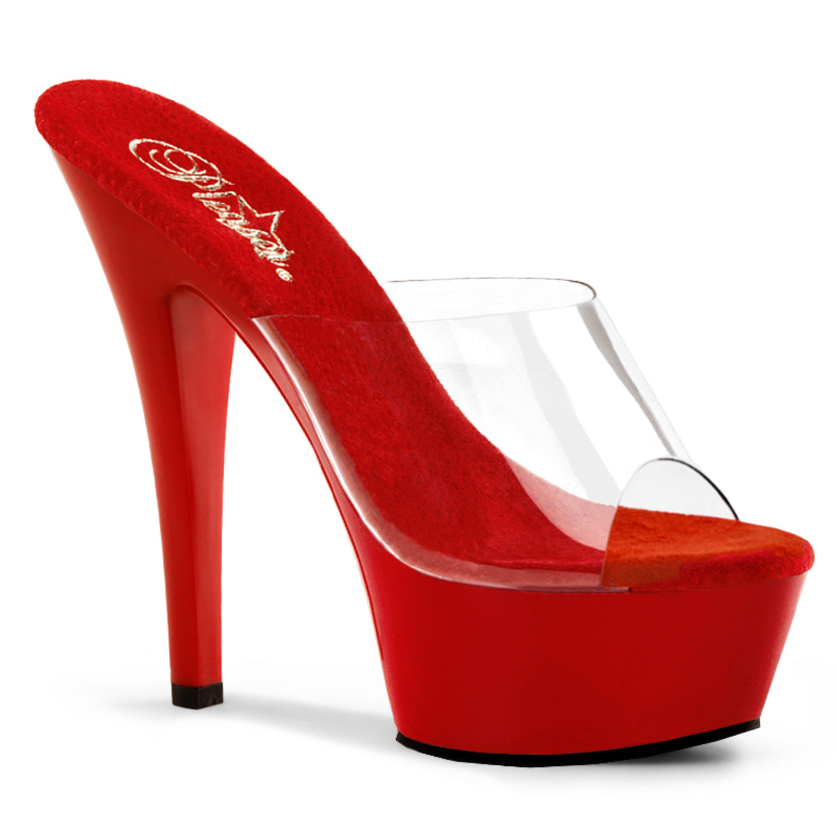 Pleasers Kiss-201 - Clr/Red