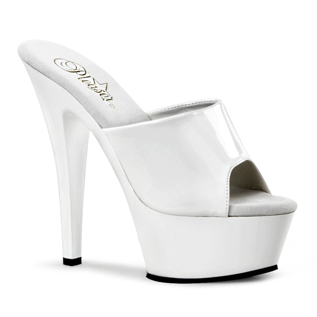 Pleasers Kiss-201 - Wht Pat/Wht