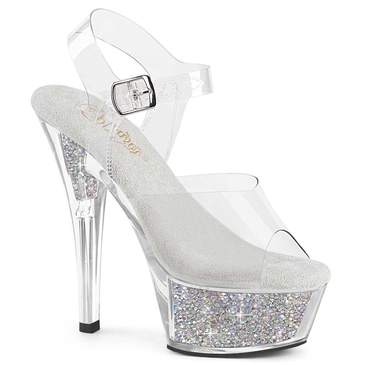 Pleasers Kiss-208Rsi - Clr/Clr-Slv AB RS