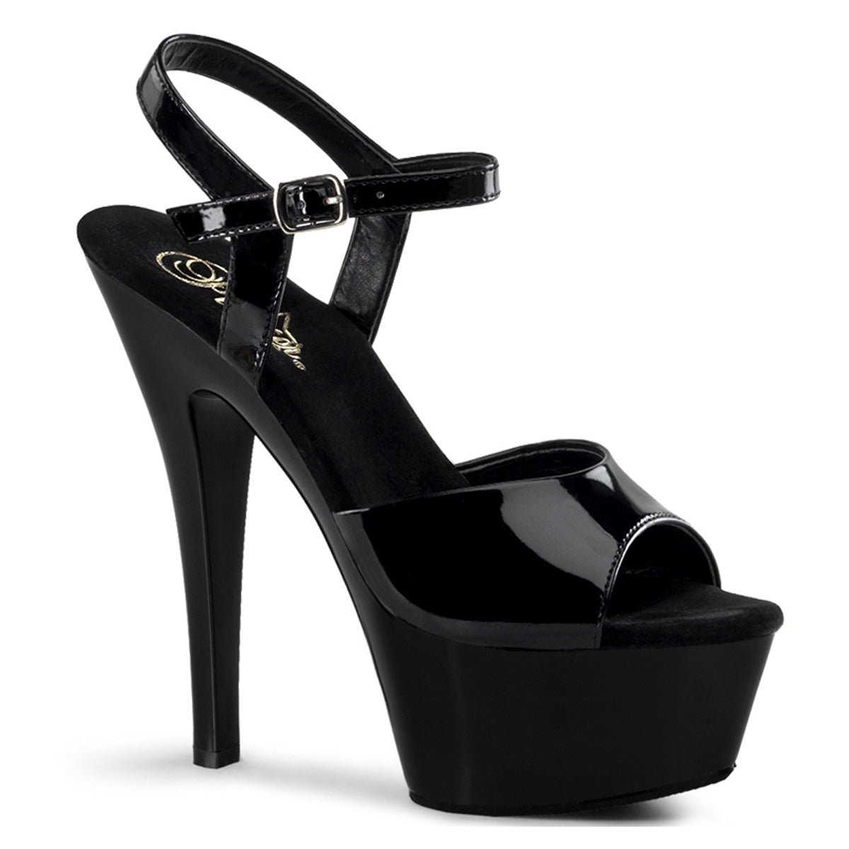 Pleasers Kiss-209 - Blk Pat/Blk