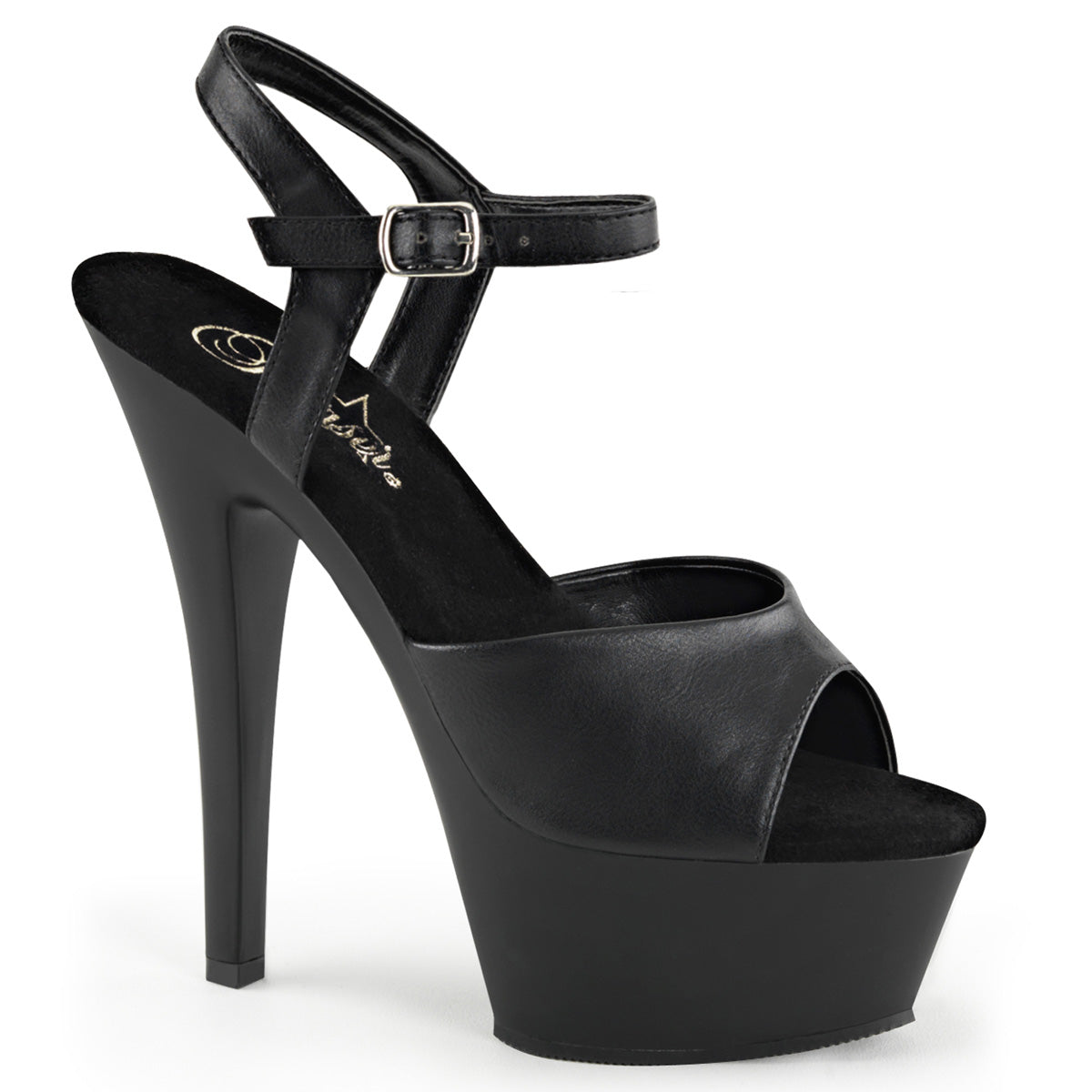 Pleasers Kiss-209 - Blk Faux Leather/Blk Matte