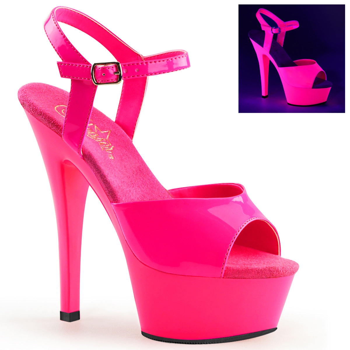 Pleasers Kiss-209Uv - Neon H. Pink/H. Pink