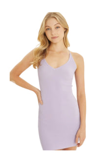 Knit Back Tie Cami - Lavender - Model Express VancouverClothing