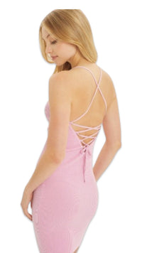 Knit Back Tie Cami - Pink - Model Express VancouverClothing