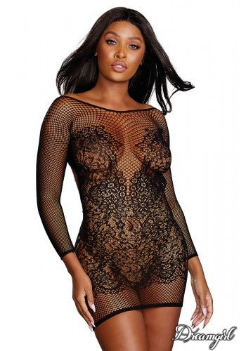 Lace Chemise 2 in 1 Black - Model Express VancouverLingerie
