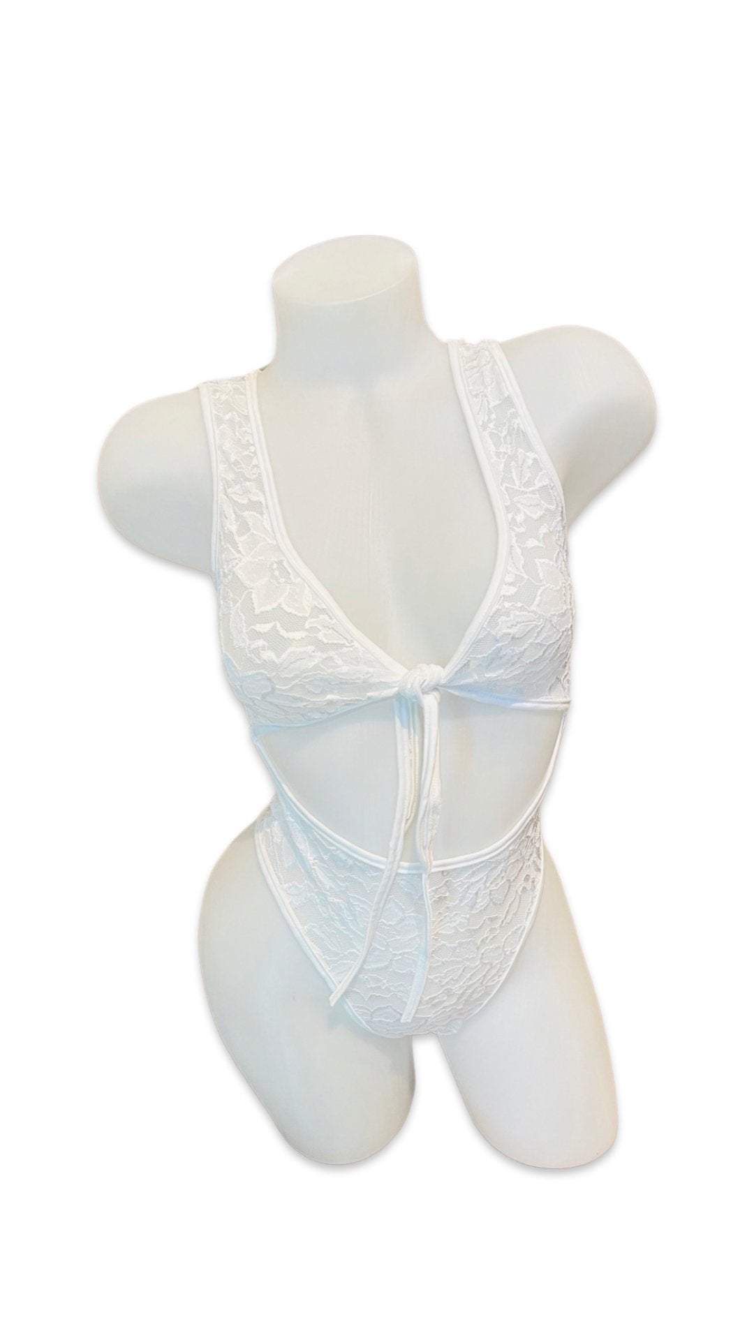 Lace One Piece White - Model Express VancouverLingerie