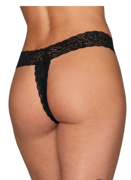 Lace Open Crotch Thong Black - Model Express VancouverLingerie