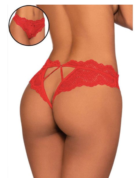 Lace Tanga Panty Red - Model Express VancouverLingerie