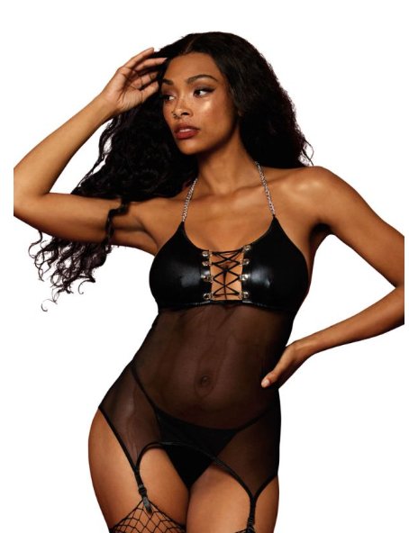 Lace Up Bust Garter Slip - Model Express VancouverLingerie