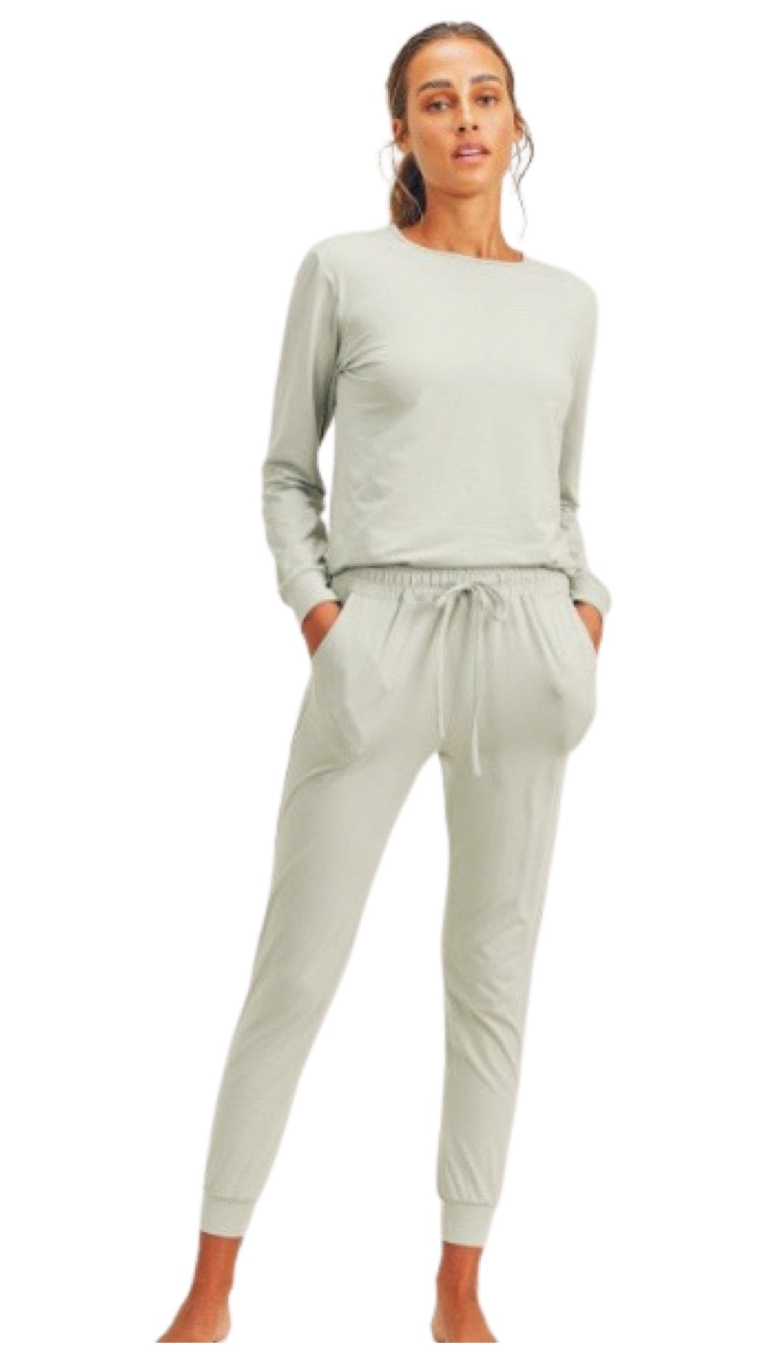 Long Sleeve Top and Lounge Pants Set Green - Model Express Vancouver