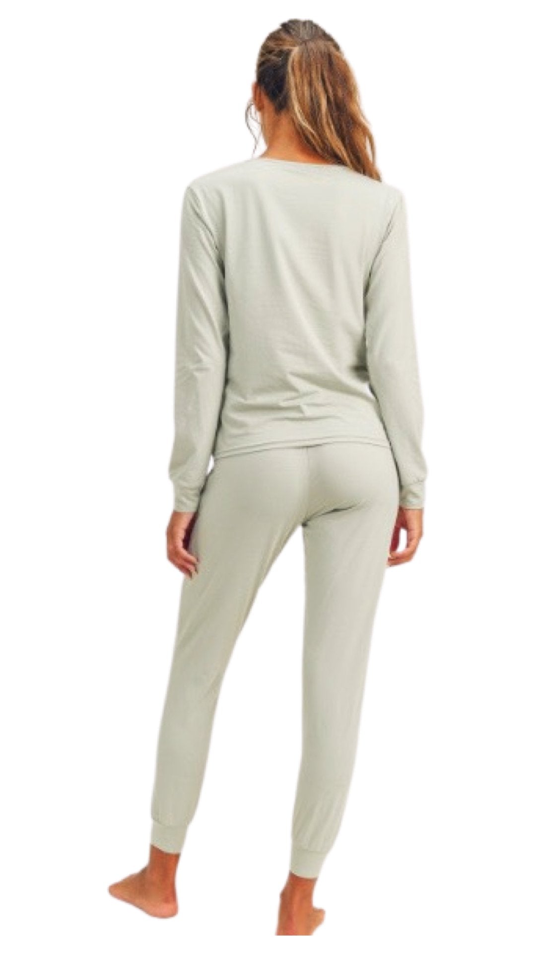 Long Sleeve Top and Lounge Pants Set Green - Model Express Vancouver