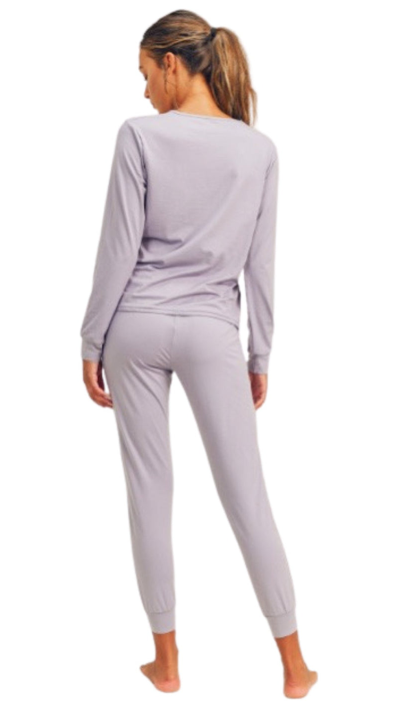 Long Sleeve Top and Lounge Pants Set Lilac - Model Express Vancouver