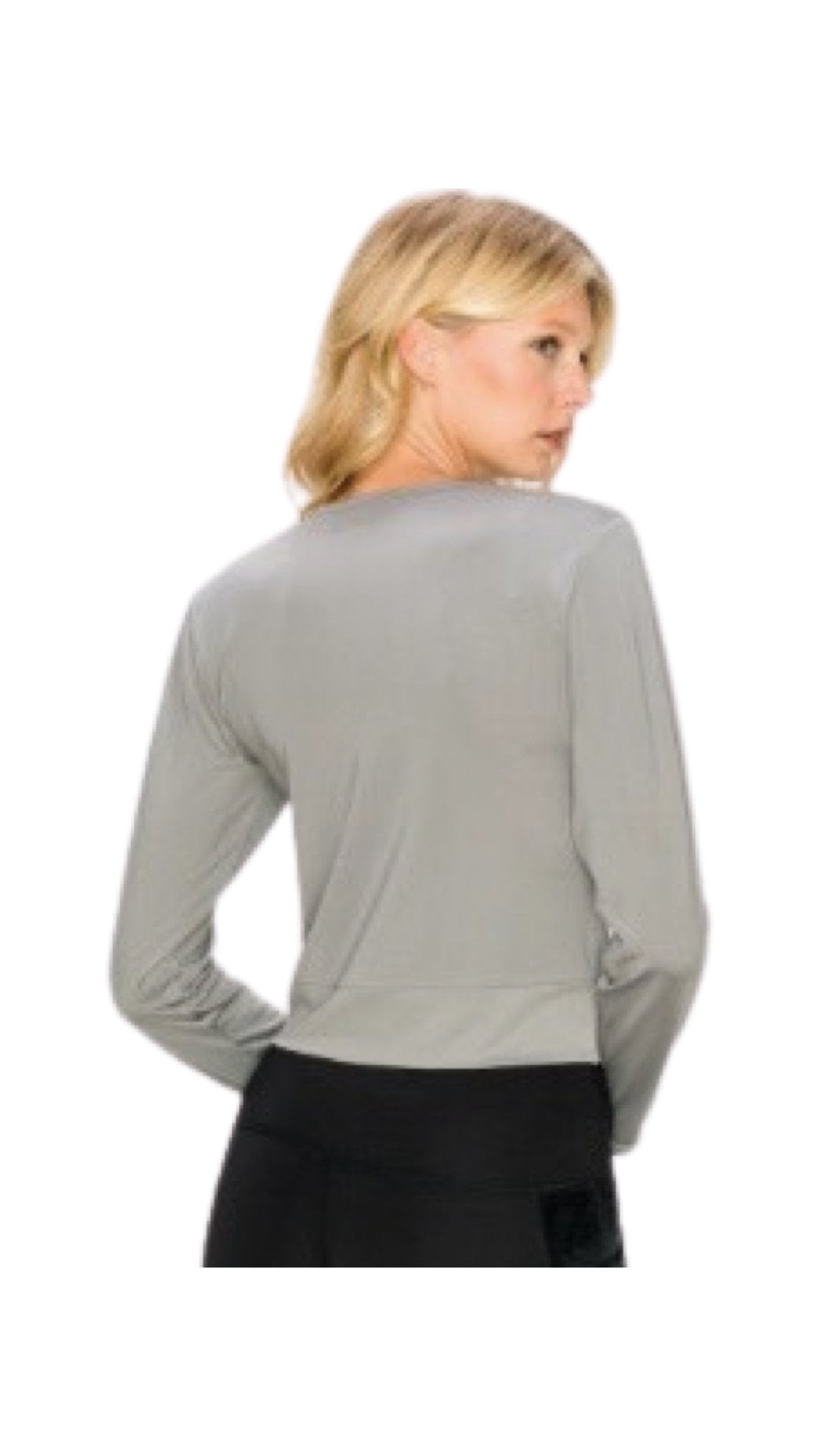 Long Sleeve Twist Top Grey - Model Express Vancouver