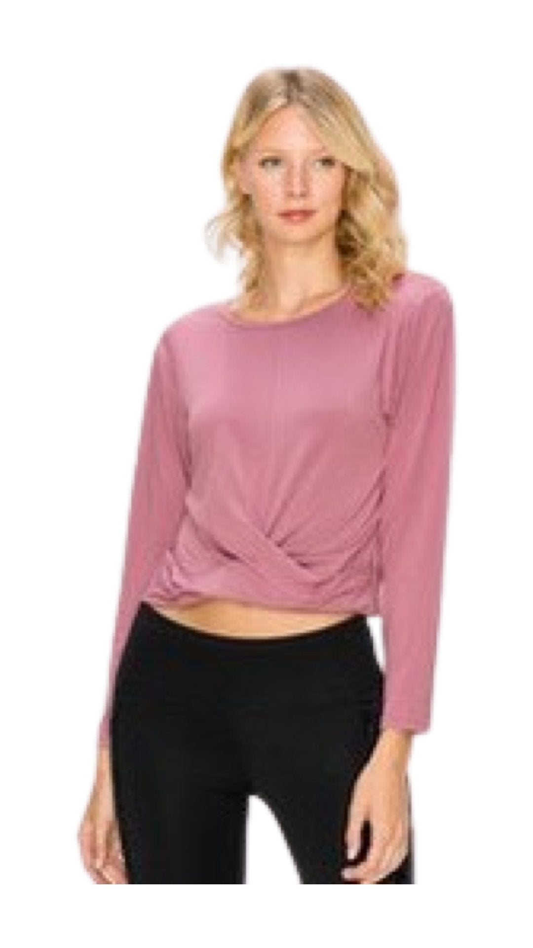 Long Sleeve Twist Top Mauve - Model Express Vancouver