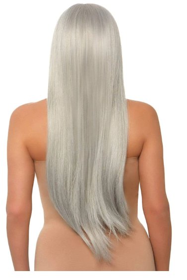 Long Straight Center Part Wig - Grey - Model Express VancouverAccessories