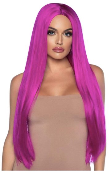 Long Straight Center Part Wig - Neon Purple - Model Express VancouverAccessories