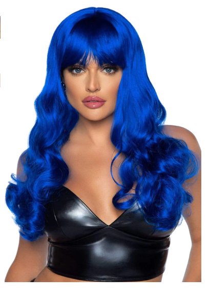 Long Wavy Bag Wig - Blue - Model Express VancouverAccessories