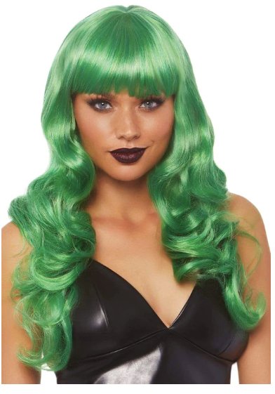 Long Wavy Bag Wig - Green - Model Express VancouverAccessories