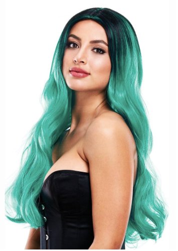 Long Wavy Wig - Jade/Black - Model Express VancouverAccessories