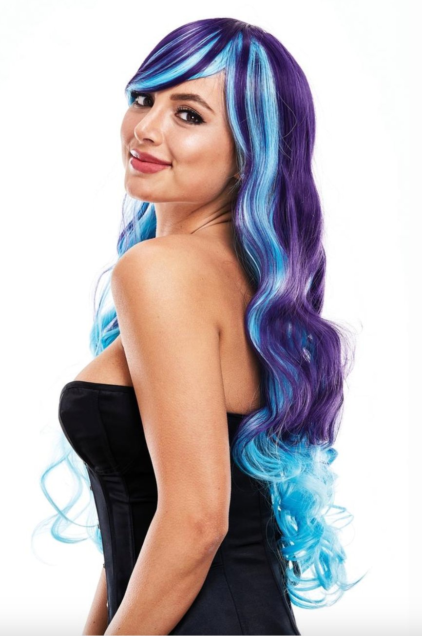 Long Wavy Wig Purple/Blue - Model Express VancouverAccessories