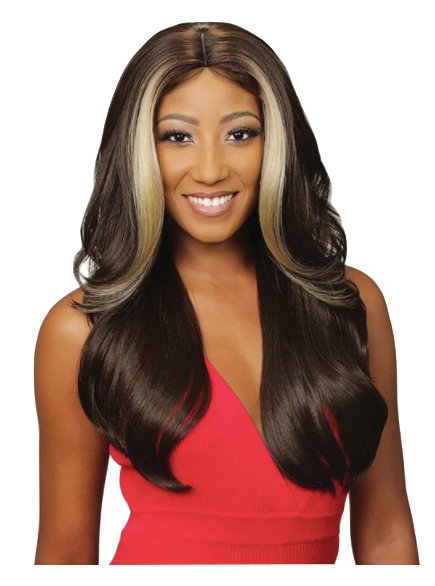 Long Wavy Wig with Lace Front - Yellow/Green - Model Express VancouverAccessories