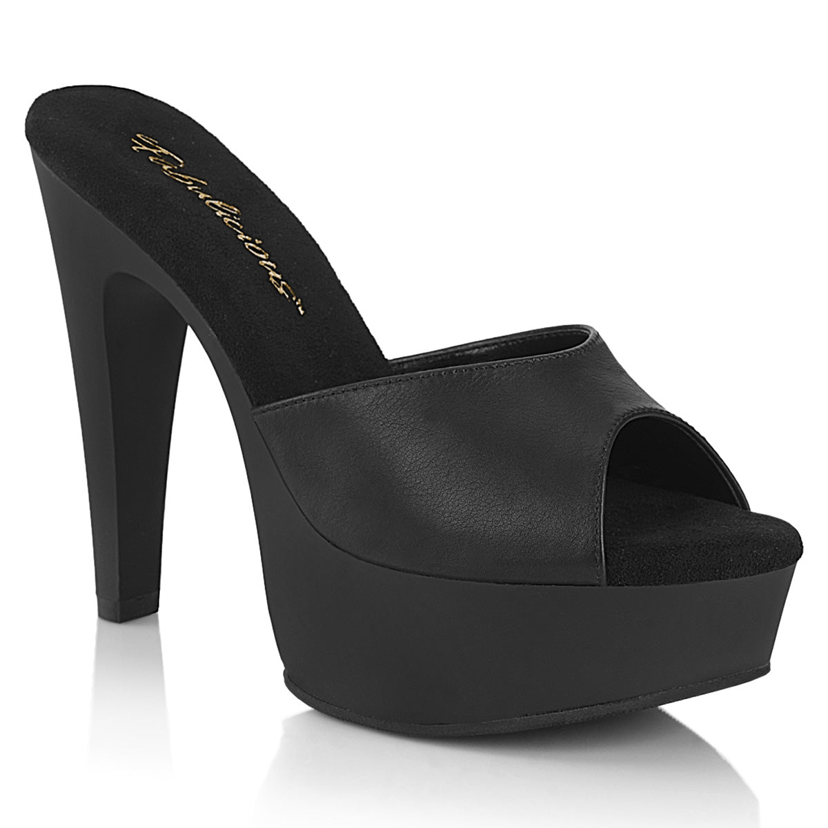 Fabulicious Martini-501 - Blk Faux Leather/Blk Matte