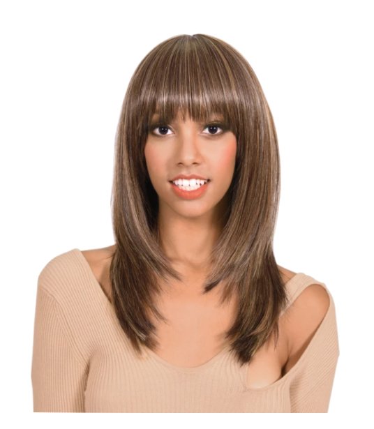 Medium Length Straight Wig with Bangs - Ash Blonde - Model Express VancouverAccessories