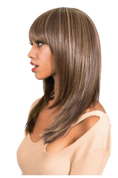 Medium Length Straight Wig with Bangs - Burgundy - Model Express VancouverAccessories