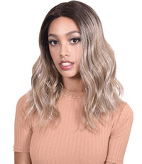 Medium Long Loose Curl Wig with Lace Front - Off Black/Copper - Model Express VancouverAccessories