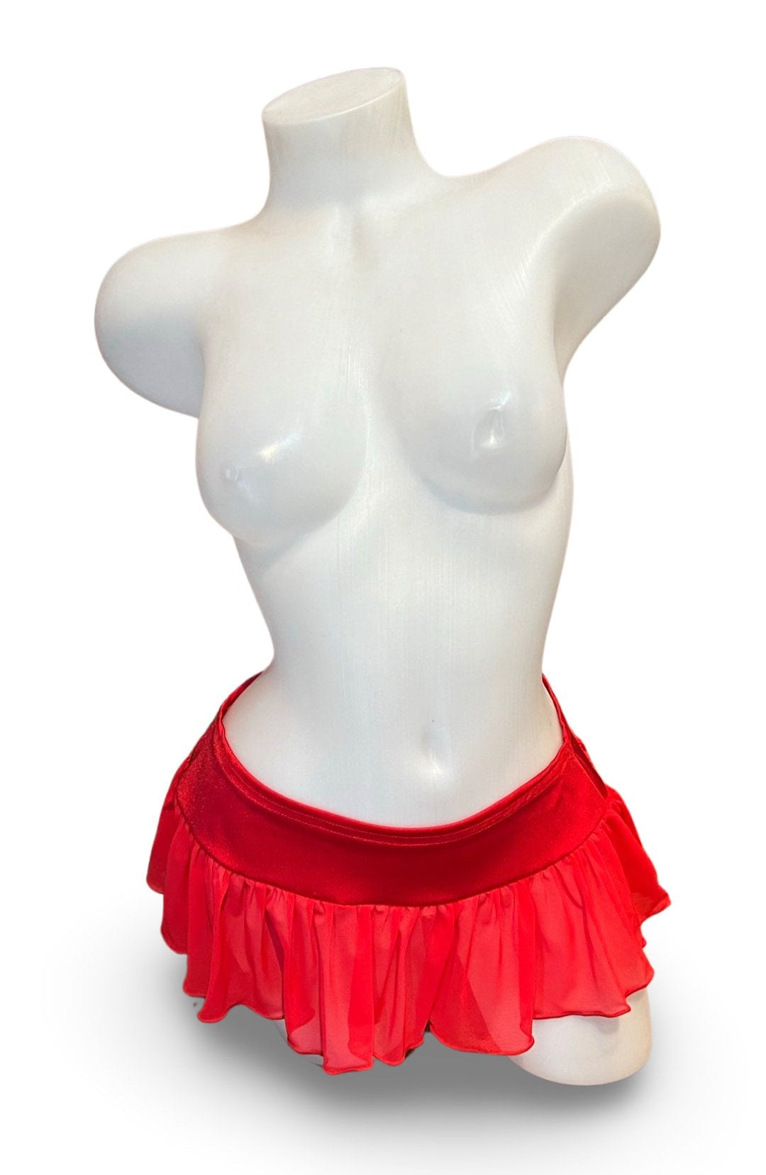 Mesh Mini Skirt Red - Model Express VancouverLingerie