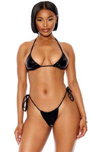 Metallic Itsy Bikini Set Black - Model Express VancouverBikini