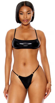 Metallic Rectangle Bikini Black - Model Express VancouverBikini