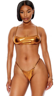 Metallic Rectangle Bikini Gold - Model Express VancouverBikini