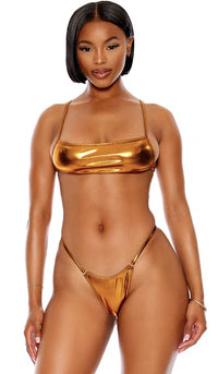 Metallic Rectangle Bikini Gold - Model Express VancouverBikini