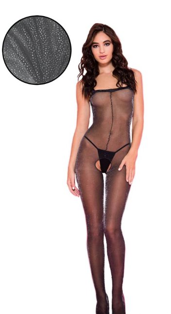 Metallic Shimmery Sleeveless Crotchless Bodystocking - Model Express VancouverLingerie