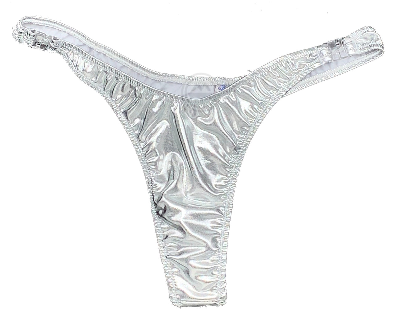 Metallic T-Back Detachable Thong - Silver - Model Express VancouverLingerie