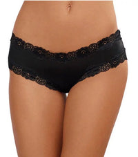 Microfiber Panty with Lace Trim - Black - Model Express VancouverLingerie