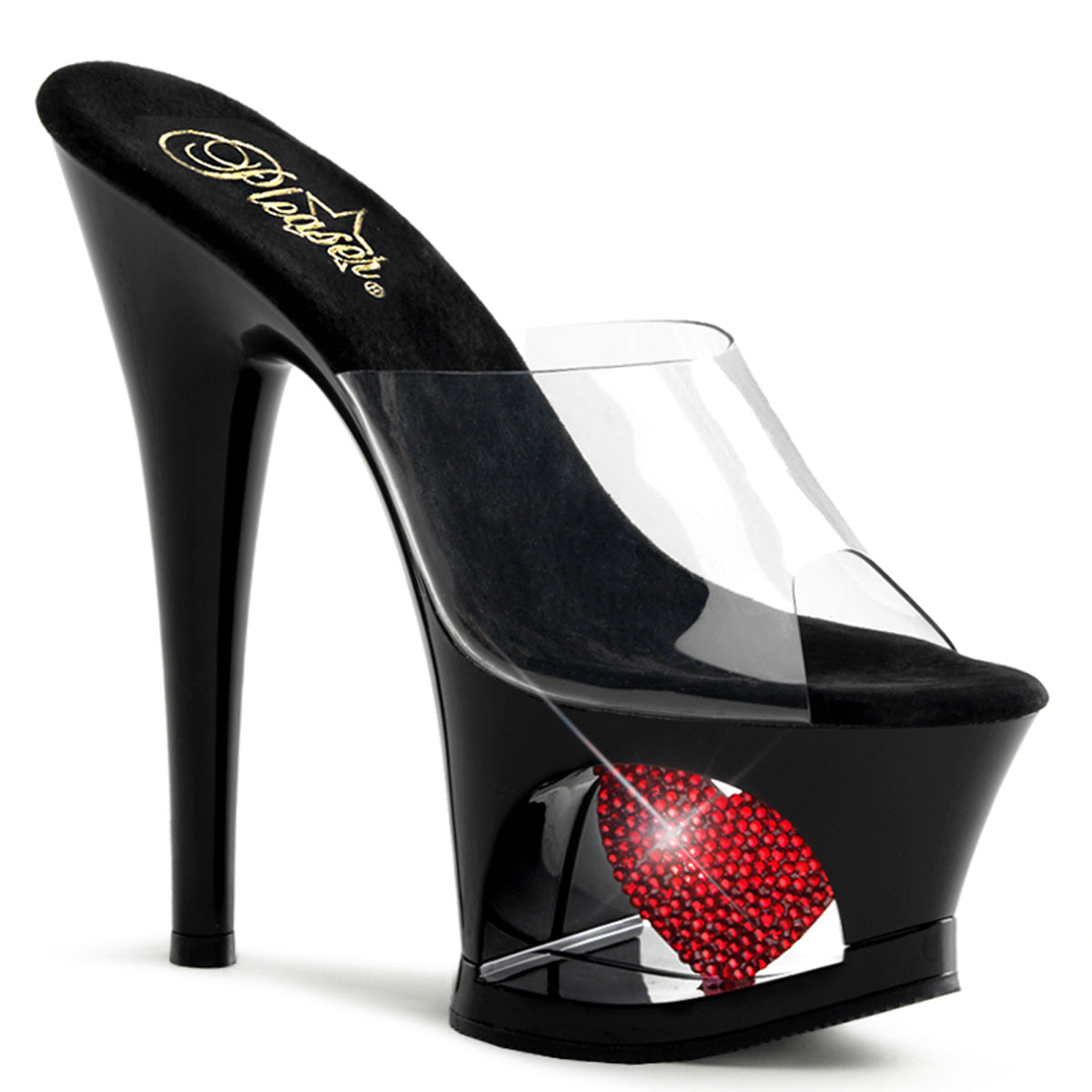 Pleasers Moon-701Hrs - Clr/Blk-Red